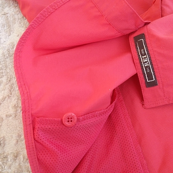 REI Vented Recreational Outdoor Adventure Hiking Shirt L Orange Coral - Picture 9 of 16